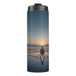 Serene Dawn Rowing Scully auf Glaswasser Thermosbecher