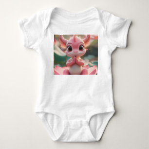 Serene Dragon on Lotus - Baby Bodysuit Strampler