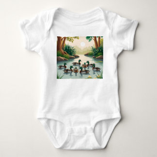 Serene Duck Pond Scene - Die Ruhe der Natur Baby Strampler
