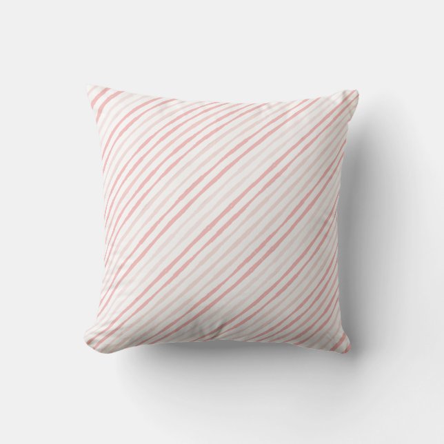 Serene Dusty Pink Stripes Kissen (Vorderseite)