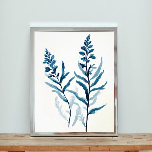Serene Elegance: Zwei blaue Blumen Fotodruck