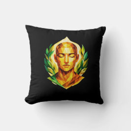 Serene Faceted Portrait Accent | Modern Spiritual  Kissen