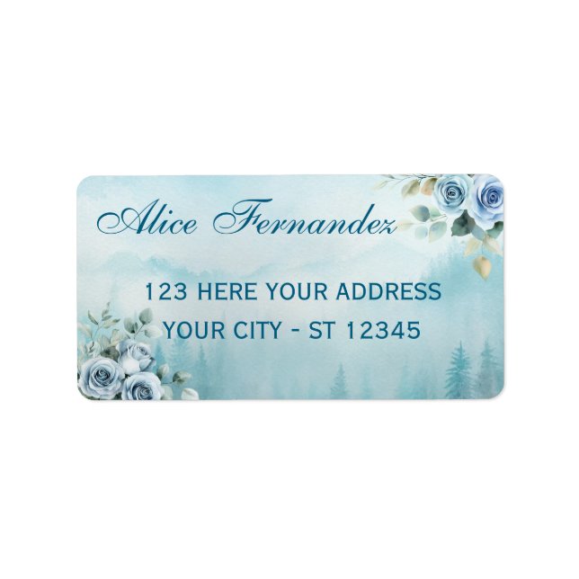 Serene Floral Mountain Baptism Adressaufkleber (Vorne)