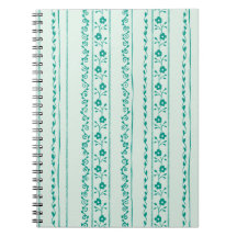 Serene Floral stripes Spiral Foto Notebook