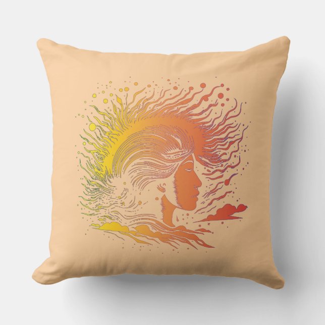 Serene Frauenprofil. Kissen (Vorderseite)