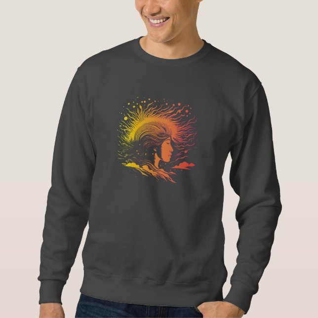 Serene Frauenprofil. Sweatshirt (Vorderseite)