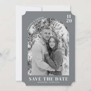 Serene Grau minimalistisches Foto Save The Date