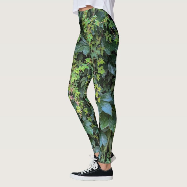 Serene Green Ivy Wall Hanging Vines Pflanze Blätte Leggings (Links)
