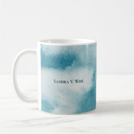 Serene Horizon Dreams Watercolor Blue & White Kaffeetasse