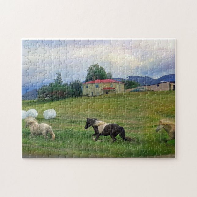 SERENE ICELAND HORSES COTTON BALES (Horizontal)