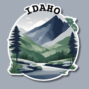 Serene Idaho Bergwelt Wasserdicht Aufkleber