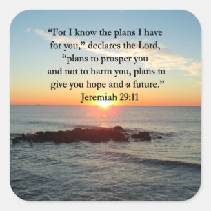 SERENE JEREMIAH 29:11 SUNRISE QUADRATISCHER AUFKLEBER