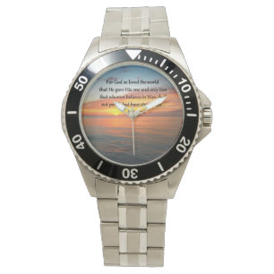 SERENE JOHN 3:16 SONNENRISE-FOTO ARMBANDUHR