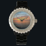 SERENE JOHN 3:16 SONNENRISE-FOTO ARMBANDUHR<br><div class="desc">Ausdruck deines Glaubens, deiner Hoffnung, deiner Wunder, Gottes Liebe und Segen mit diesem wunderschönen Sonnenaufgang-Foto mit dem inspirierend Schriftzug Vers Johannes 3:16. Für Gott so liebte die Welt. Dieses hübsche John 3:16 Design wird ein geschätztes Geschenk, wenn Segen, dass jemand etwas Besonderes, dass Jesus Liebe und das Lesen der Bibel....</div>