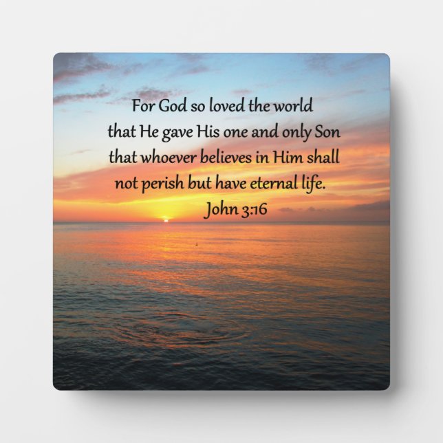 SERENE JOHN 3:16 SONNENRISE-FOTO FOTOPLATTE (Vorderseite)
