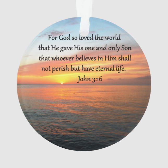 SERENE JOHN 3:16 SONNENRISE-FOTO ORNAMENT (Rückseite)