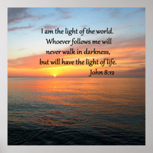 SERENE JOHN 8:12 SONNENREISE ÜBER DEM OZEAN POSTER