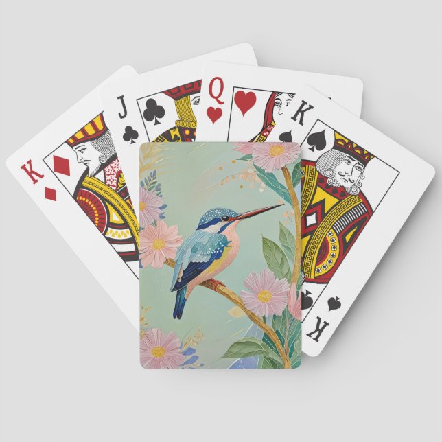 Serene Kingfisher in einem Paradies der Blumen Spielkarten (Rückseite)