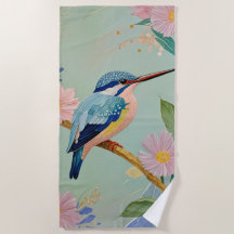 Serene Kingfisher in einem Paradies der Blumen