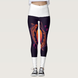 Serene Koi Fish Cherry Blossom Leggings 🌸 🐠