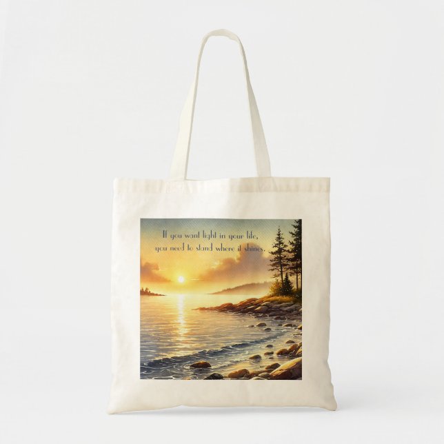 Serene Lake & Quote Tragetasche (Vorne)