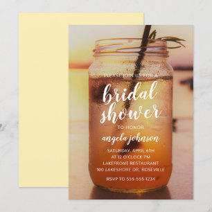 Serene Lake und Mason Jar Brautparty Einladung