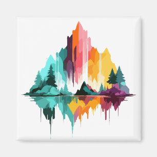 Serene Landschaft Ruhe Stille Naturgebirge Magnet