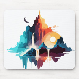 Serene Landschaft Ruhe Stille Naturgebirge Mousepad