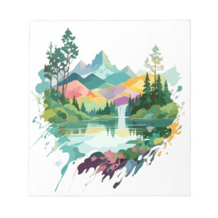Serene Landschaft Ruhe Stille Naturgebirge Notizblock
