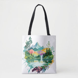 Serene Landschaft Ruhe Stille Naturgebirge Tasche