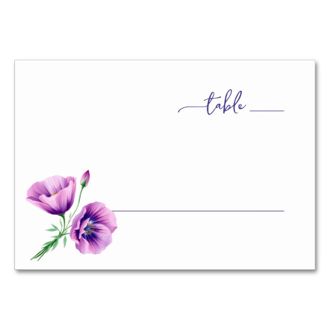 Serene Lavender Botanical Floral Tischnummer (Vorderseite)