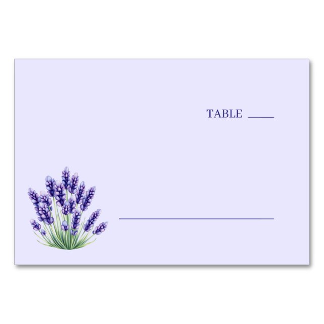 Serene Lavender Watercolor Illustration Tischnummer (Vorderseite)