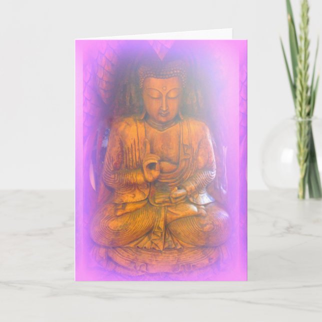 Serene lila Aurabuddha-Grußkarte Karte (Vorderseite)