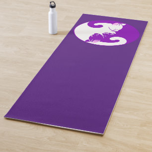 Serene Lila Yin und Yang Cat's Yoga Mat Yogamatte
