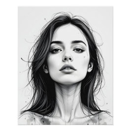 Serene Line Portrait Poster