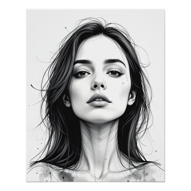 Serene Line Portrait Poster (Vorderseite)