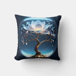 Serene Lotus Tree Globe Throw Kissen