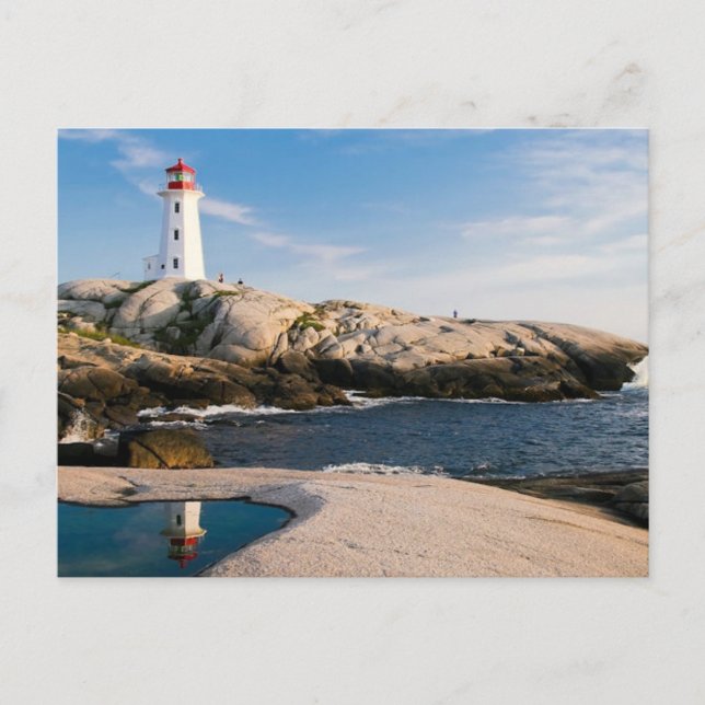 Serene Louisbourg Lighthouse Nova Scotia Postcard Postkarte (Vorderseite)