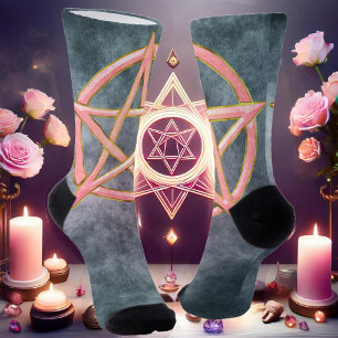 Serene Magick: Rose Quartz Pentagram Socken