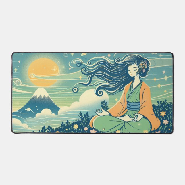 Serene Mat du bureau de méditation | Anime Girl Me (Recto)