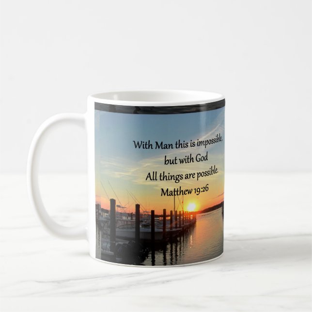 SERENE MATTHEW 19:26 SONNENSET FOTO DESIGN KAFFEETASSE (Links)