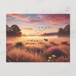 Serene Meadow in der Morgendämmerung Postkarte