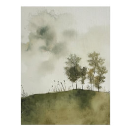 Serene Meadow in Green von PS Nature Designs Poster