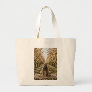 Serene Meditation Blooming Orchard Floral Tote Bag Jumbo Stoffbeutel