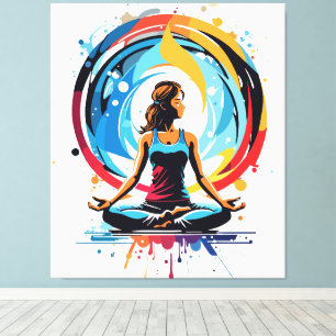 Serene Meditation Energiestrom Kunst Leinwanddruck