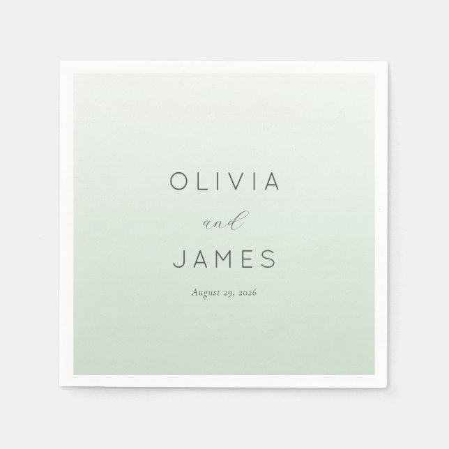 Serene Mint Minimalist Typographic Serviette (Vorderseite)