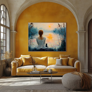 Serene Moments: Nature Inspiriert Abstrakter Ölsti Poster