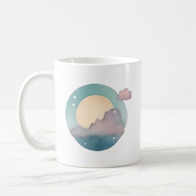Serene Moonlit Dreamscape Kaffeetasse (Links)