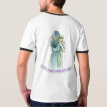 Serene Mother & Child Watercolor Embrace T - Shirt