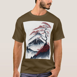 Serene Mount Fuji Sunset Friedliche Flusslandschaf T-Shirt